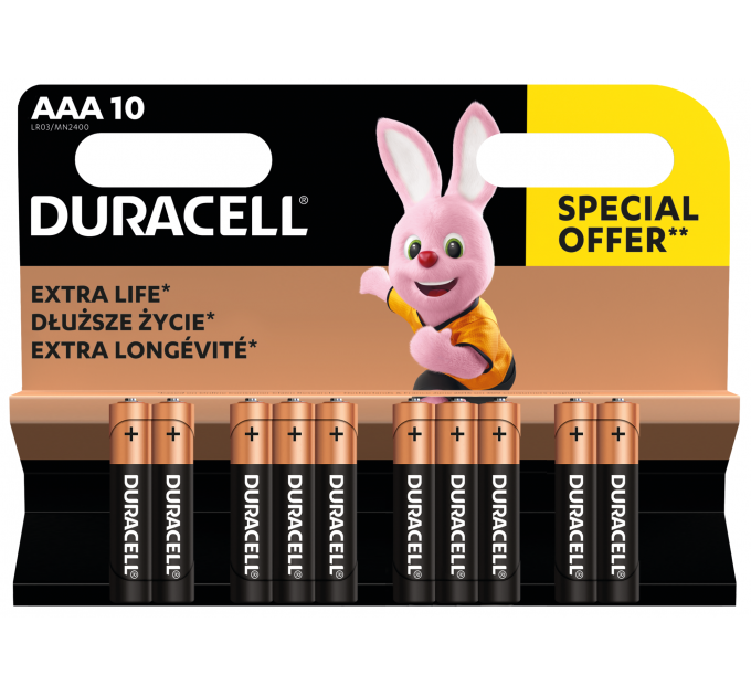 Батарейка Duracell LR03 MN2400 уп. 1х10 шт.