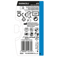 Батарейка Duracell HA 675 уп. 6 шт.