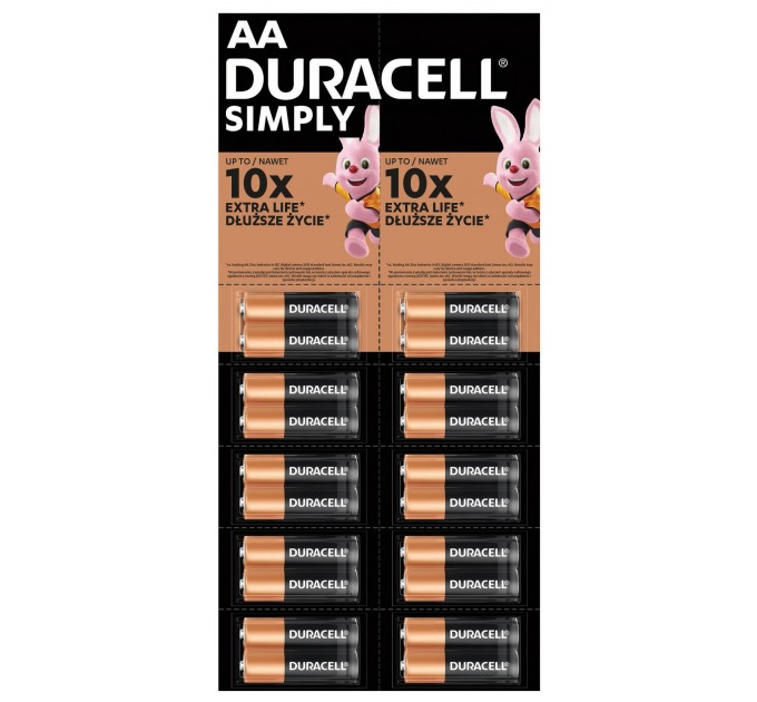 Батарейка DURACELL LR06 MN1500 уп. 1х2 шт. відривна (плакат 2х10)
