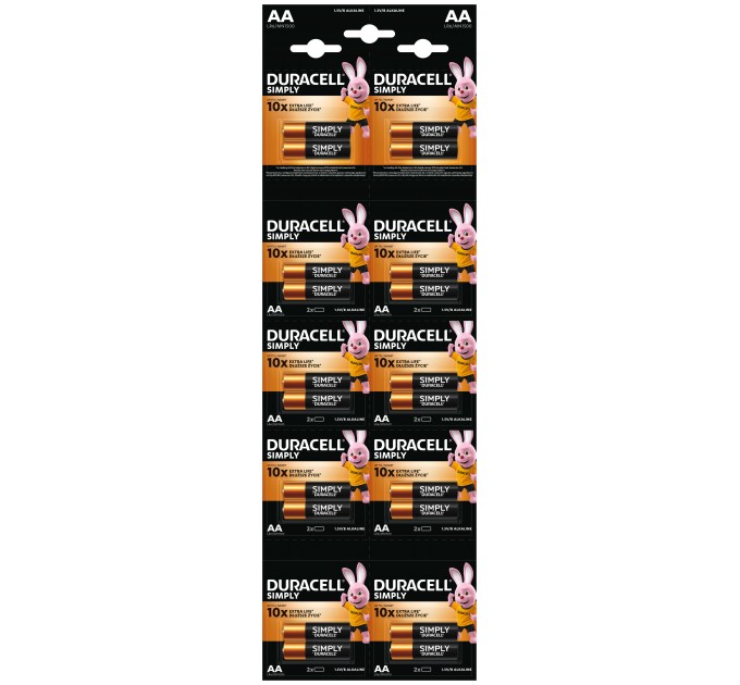 Батарейка DURACELL LR06 MN1500 уп. 1х2 шт. відривна (плакат 2х10)