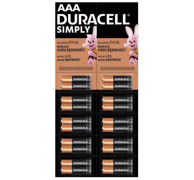 Батарейка Duracell LR03 MN2400 уп.1х2 шт. відривна (плакат 2х10)