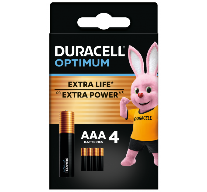 Батарейка Duracell LR03 KPD 04*10 Optimum уп. 1x4 шт.