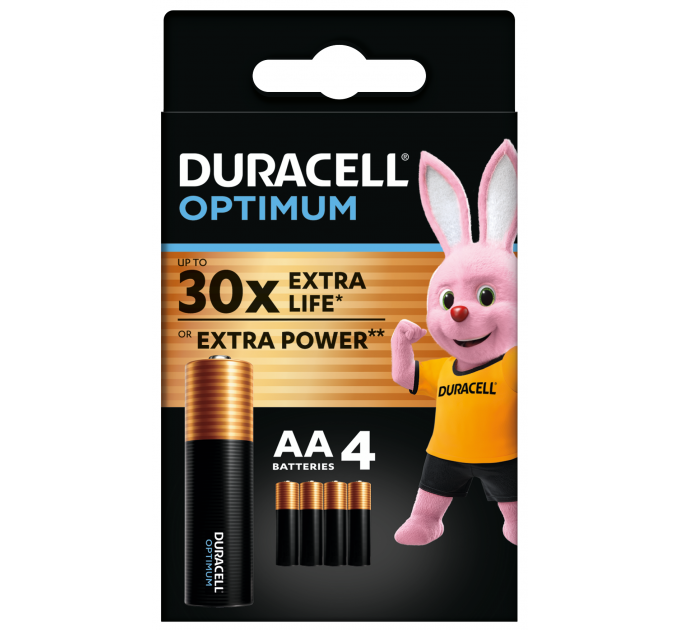 Батарейка Duracell LR06 KPD 04*10 Optimum уп. 1x4 шт.