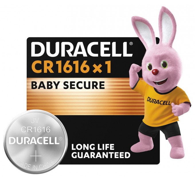 Спеціальна літієва батарейка типу «таблетка» Duracell 1616 3V, (CR1616), 1 шт. в упаковці