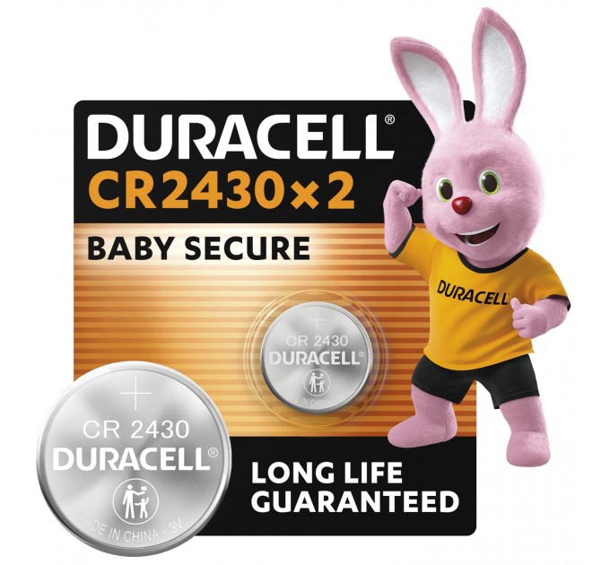 Спеціальна літієва батарейка типу «таблетка» Duracell 2430 3V, (CR2430), 2 шт. в упаковці