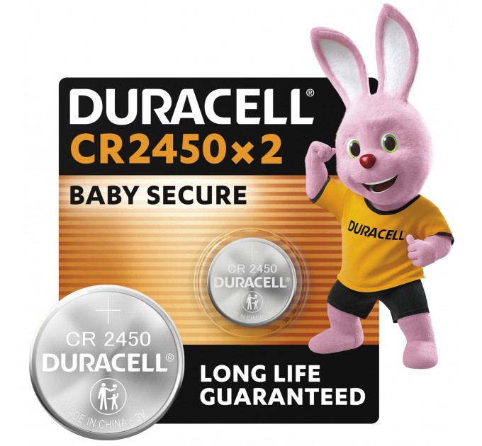 Спеціальна літієва батарейка типу «таблетка» Duracell 2450 3V, (CR2450), 2 шт. в упаковці
