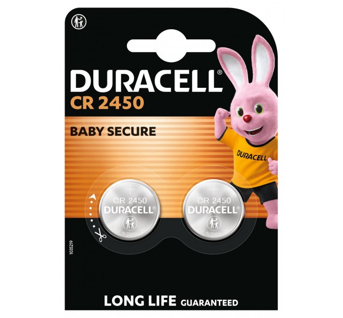 Спеціальна літієва батарейка типу «таблетка» Duracell 2450 3V, (CR2450), 2 шт. в упаковці
