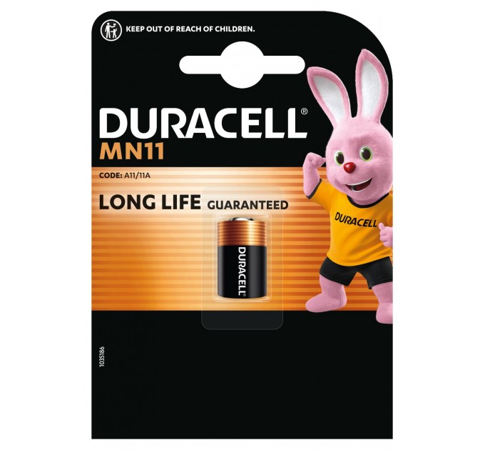 Спеціальна лужна батарейка Duracell MN11 6V, (A11 / 11A), 1 шт. в упаковці
