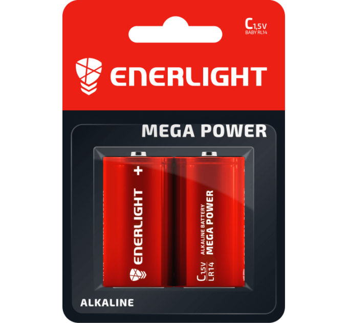Батарейка ENERLIGHT MEGA POWER C BLI 2