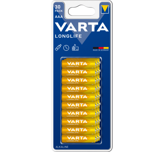 Батарейка VARTA LONGLIFE AAA BLI 30 ALKALINE