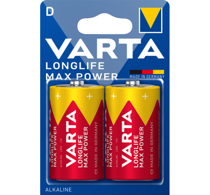 Батарейка VARTA LONGLIFE MAX POWER D BLI 2 шт