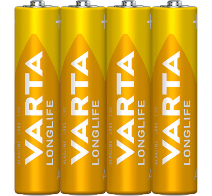 Батарейка VARTA LONGLIFE AAA FOL 4 ALKALINE