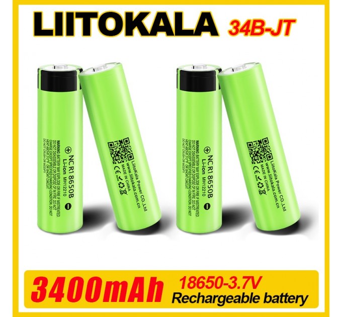 Акумулятор LiitoKala NCR 34B-JT Li-ion 18650 3.7 V 3400 mAh
