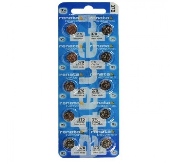 Батарейки Renata 370/SR920W Silver Oxide, блістер 10 шт