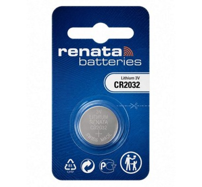 Батарейка літієва Renata CR2032, блістер 1 шт