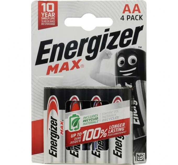 Батарейка Energizer AA MAX , блістер 4шт.