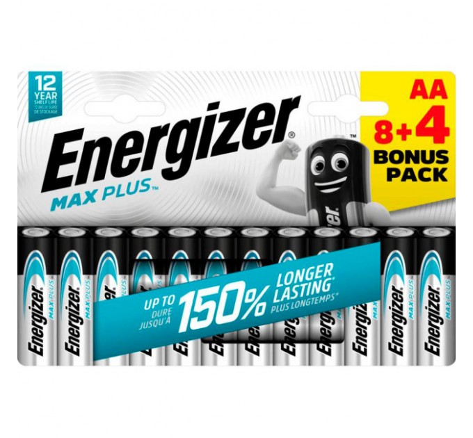 Батарейка Energizer Max Plus AA , блістер 8+4 шт.