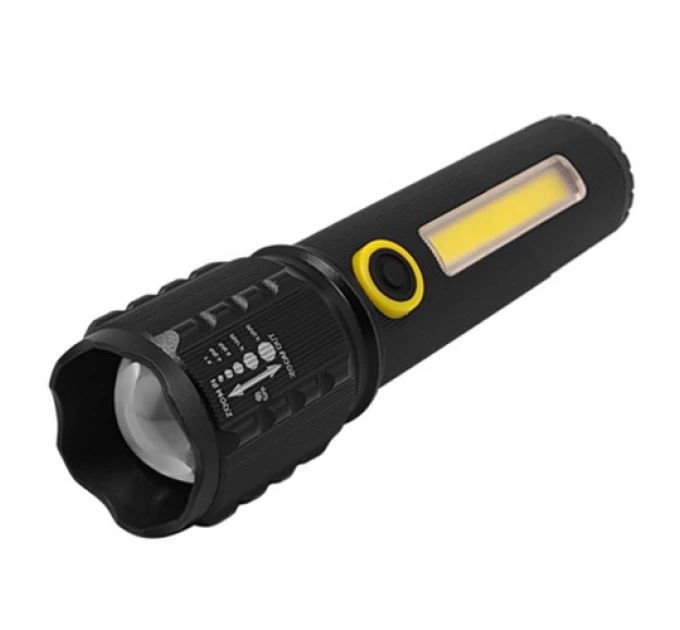 Фонарь C71/C81-P50+COB, Li-Ion аккум., zoom, ЗУ mircoUSB, Box