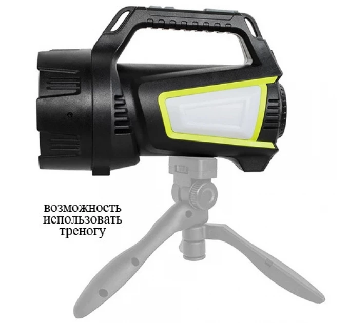 Фонарь переносной T100A-10W+2COB(white+red+blue), power bank, 4x18650, ЗУ Type-C, Box