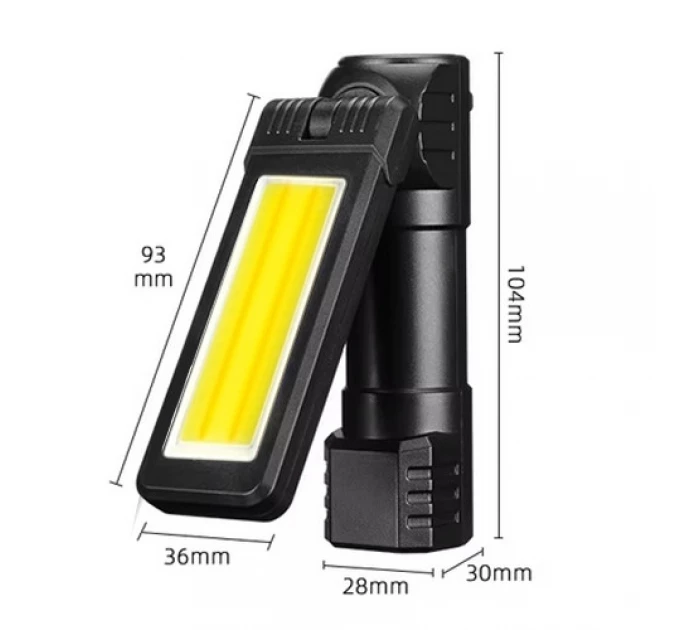 Фонарь WORKLIGHT 2 в 1 5305-COB(WHITE+YELLOW), Li-Ion аккумулятор, поворот180º+180º, магнит, ЗУ Type-C
