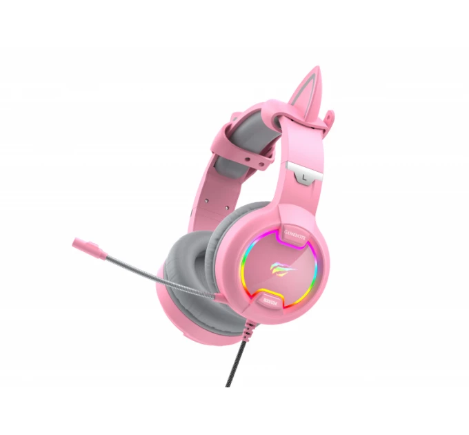 Игровые наушники с микрофоном HAVIT HV-H2233d Cat Pink